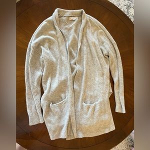 LOFT Gray Open-Front Cardigan